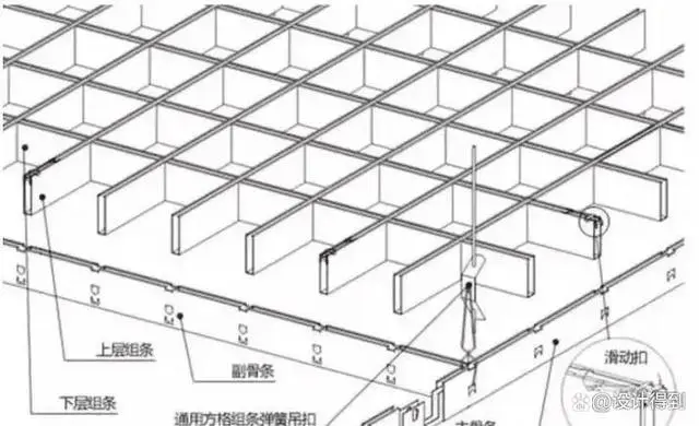 金属铝格栅吊顶_铝格栅吊顶金属板图片_铝格栅吊顶做法及说明