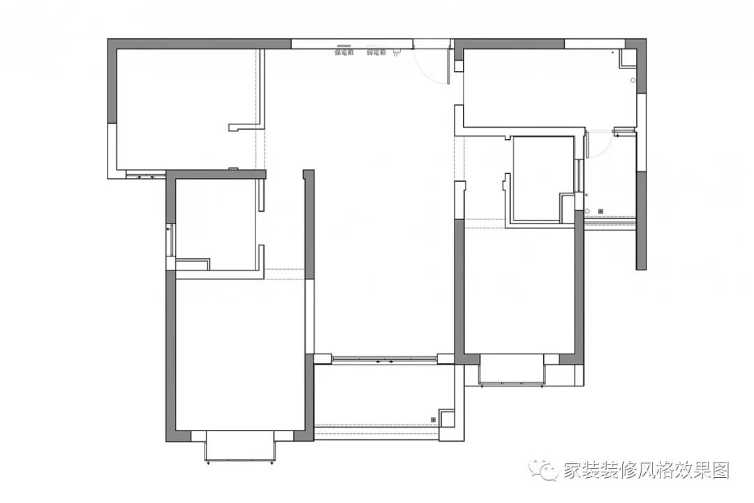 135㎡现代简约风格装修，吾索设计原始结构图