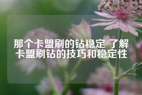 那个卡盟刷的钻稳定 了解卡盟刷钻的技巧和稳定性